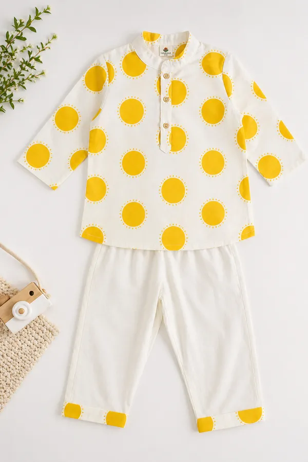 Boys_Ethnic_Cotton_Kurta_Set_White_&_Yellow_Sunshine_Print