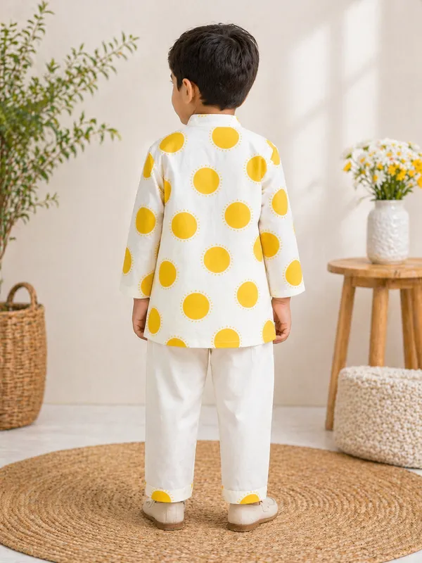 Boys_Ethnic_Cotton_Kurta_Set_White_&_Yellow_Sunshine_Print