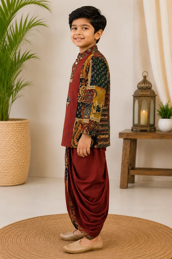 Boys_Festive_Maroon_Ethnic_Dhoti_Outfit
