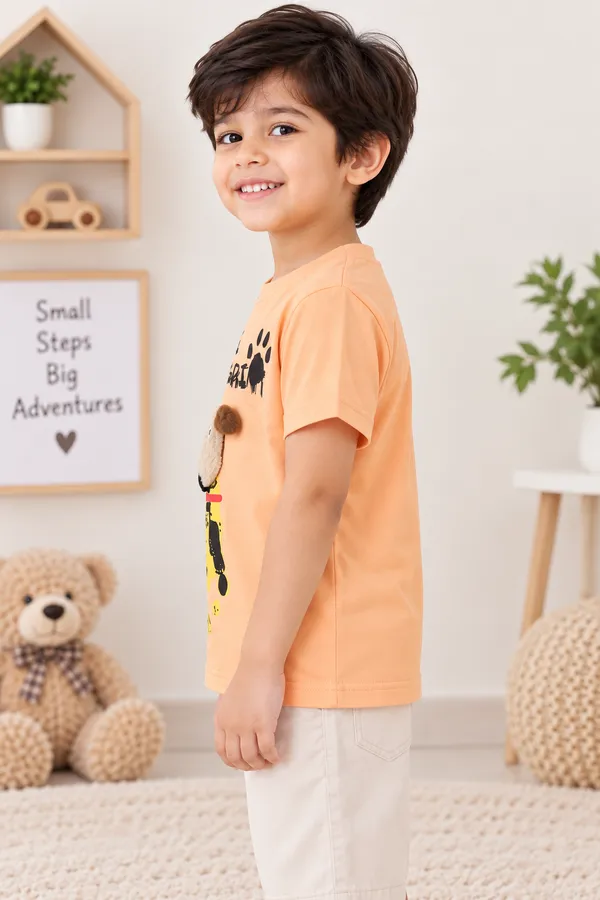 Boys_Peach_Graphic_Cotton_T-Shirt_with_3D_Dog_Appliqué