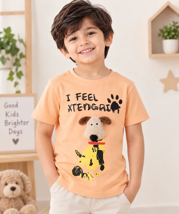 Boys_Peach_Graphic_Cotton_T-Shirt_with_3D_Dog_Appliqué