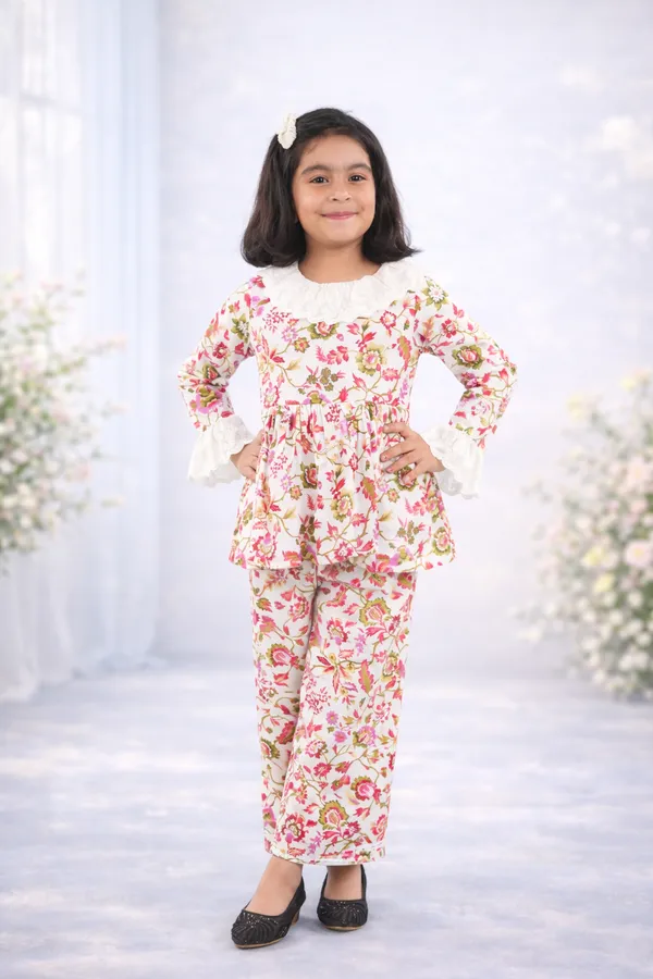 Orange_Cotton_Printed_Coord_Set_Top_Trousers_For_Girls