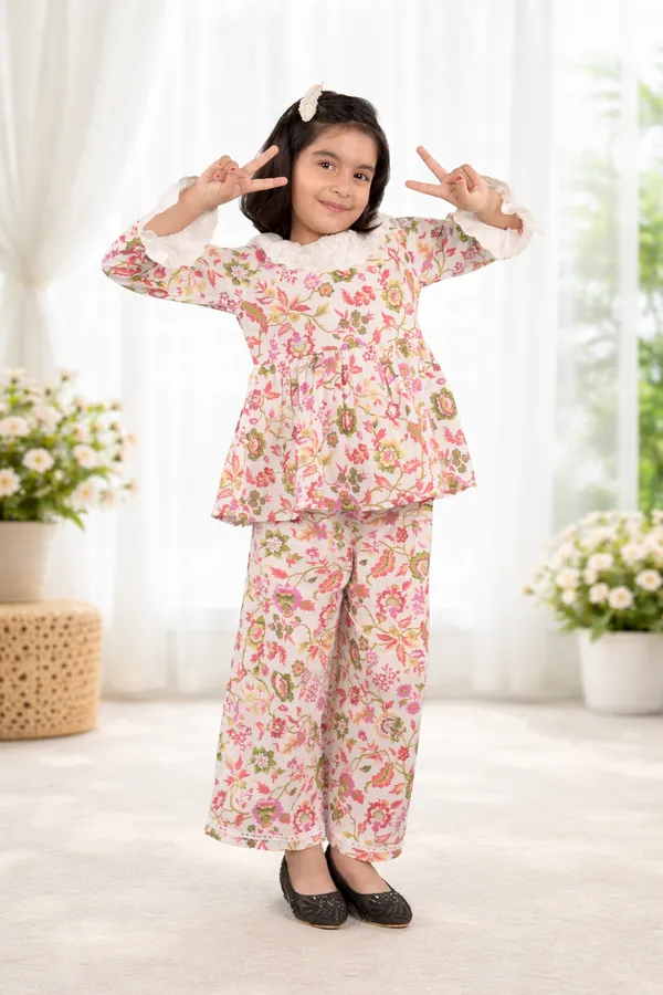 Orange_Cotton_Printed_Coord_Set_Top_Trousers_For_Girls