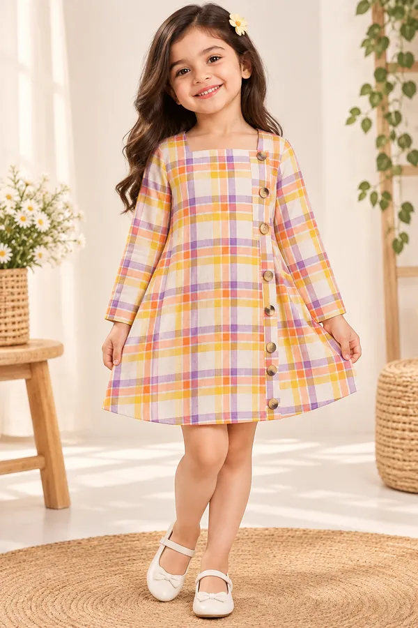 Girls_Checked_A-Line_Dress_in_Cotton_Linen_Yarn_Dyed_Fabric