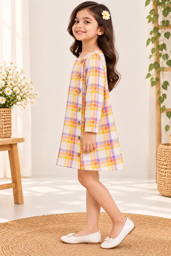 Girls_Checked_A-Line_Dress_in_Cotton_Linen_Yarn_Dyed_Fabric