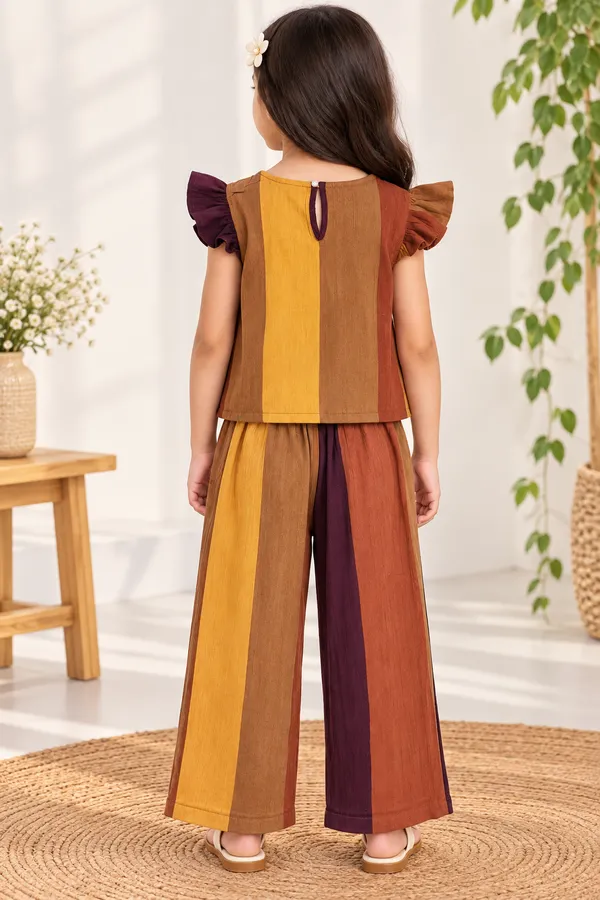 Girls_Floral_Colour-Block_Flutter_Sleeve_Top_&_Wide-Leg_Pants_Co-ord_Set_in_Viscose_Crepe
