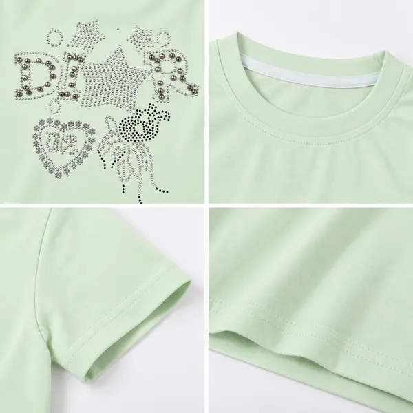 Girls_Mint_Green_Cotton_T-Shirt_with_Sparkling_Rhinestone_Graphic_–_Half_Sleeve_Casual_Top