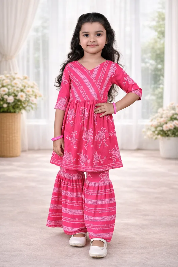 Pink_Tie_Dye_Cotton_Ethnic_Sharara_Set_For_Girls
