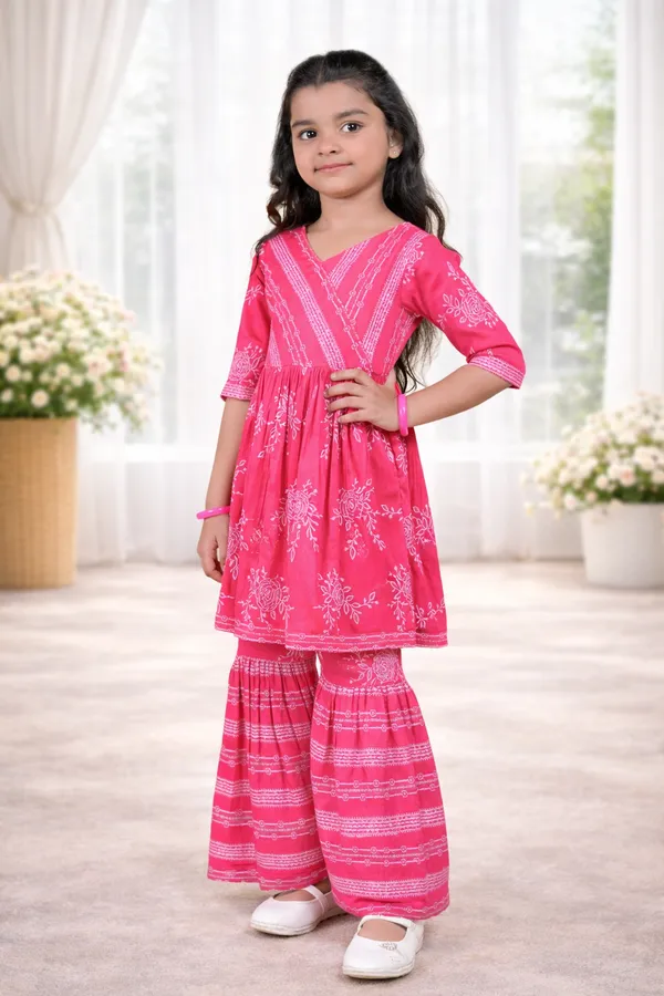 Pink_Tie_Dye_Cotton_Ethnic_Sharara_Set_For_Girls