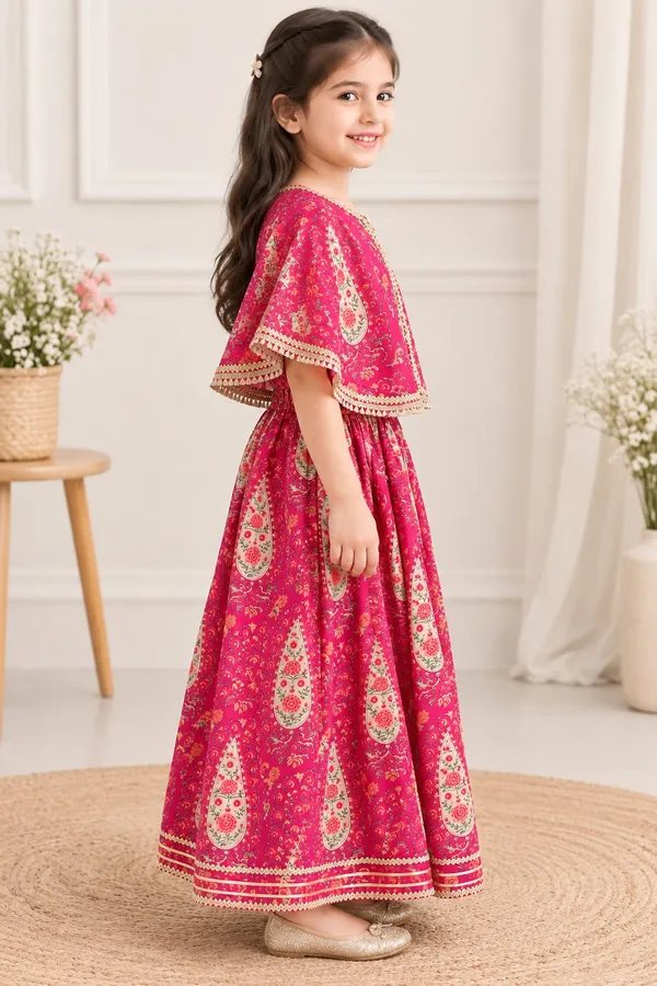 Girls_Magenta_Floral_Printed_Cape_Top_&_Lehenga_Skirt_with_Dupatta_–_3-Piece_Festive_Set