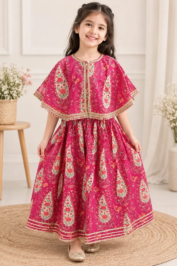 Girls_Magenta_Floral_Printed_Cape_Top_&_Lehenga_Skirt_with_Dupatta_–_3-Piece_Festive_Set