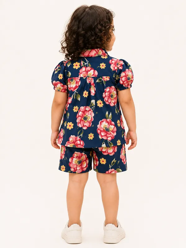 Kids_Unisex_Navy_Blue_Floral_Printed_Cotton_Co-Ord_Set_for_Kids