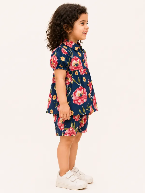Kids_Unisex_Navy_Blue_Floral_Printed_Cotton_Co-Ord_Set_for_Kids