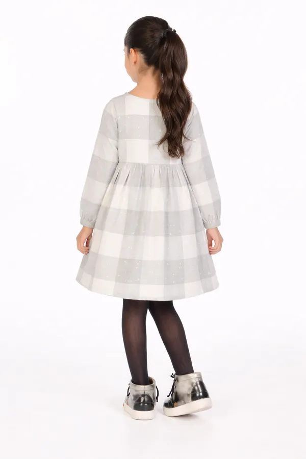 Grey_Cotton_Checked_Star_Print_Full_Sleeves_Winter_Dress_For_Girls