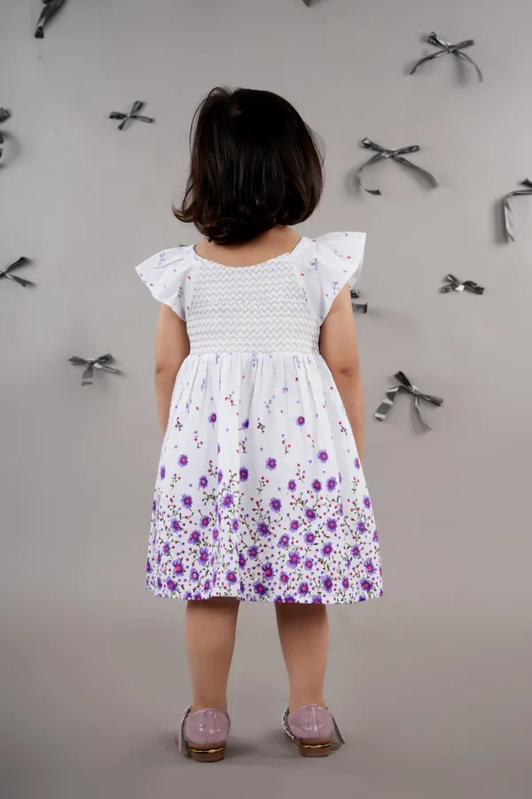 White_Cotton_Floral_Printed_Fit_Flare_Dress_For_Girls