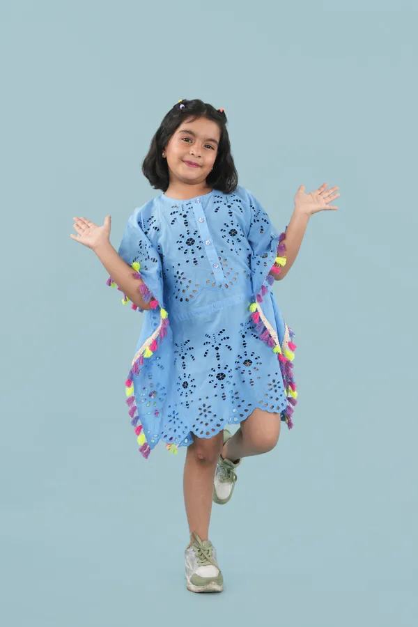 Blue_Cotton_Schiffli_Kaftan_With_Decorative_Lace_For_Girls