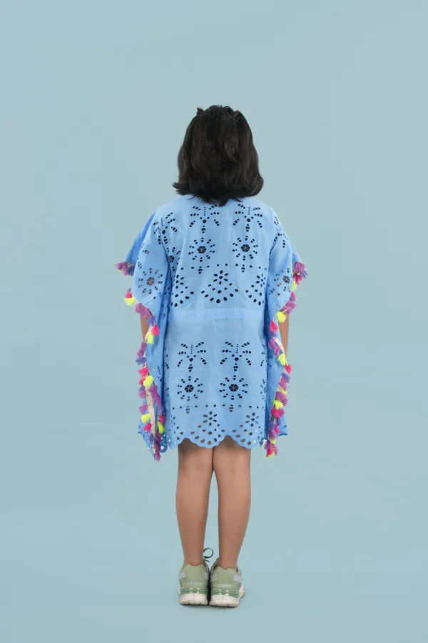 Blue_Cotton_Schiffli_Kaftan_With_Decorative_Lace_For_Girls
