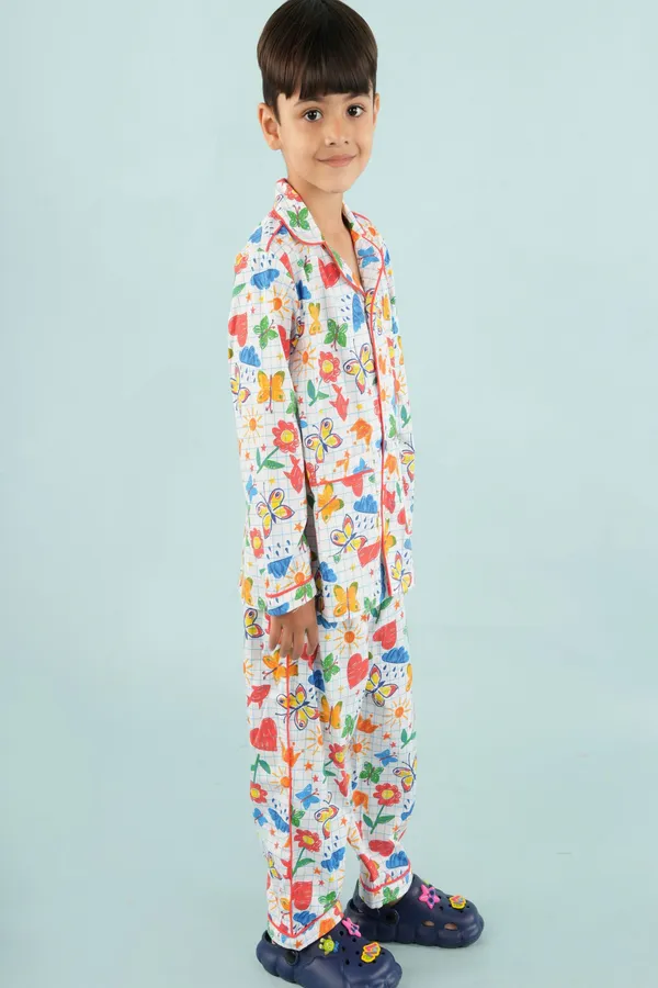 Multicolor_Cotton_Vibrant_Night_Suit_100%_For_Girls