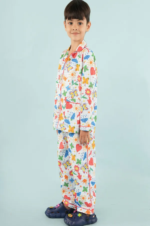 Multicolor_Cotton_Vibrant_Night_Suit_100%_For_Girls