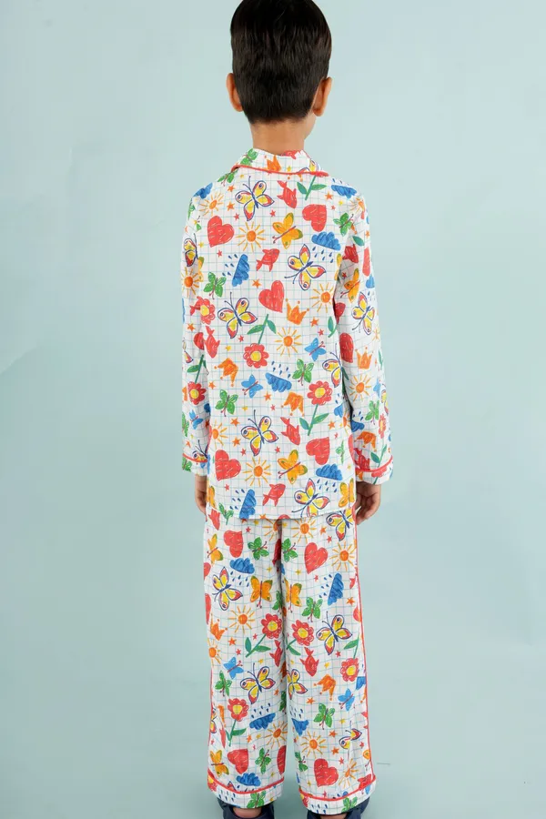 Multicolor_Cotton_Vibrant_Night_Suit_100%_For_Girls