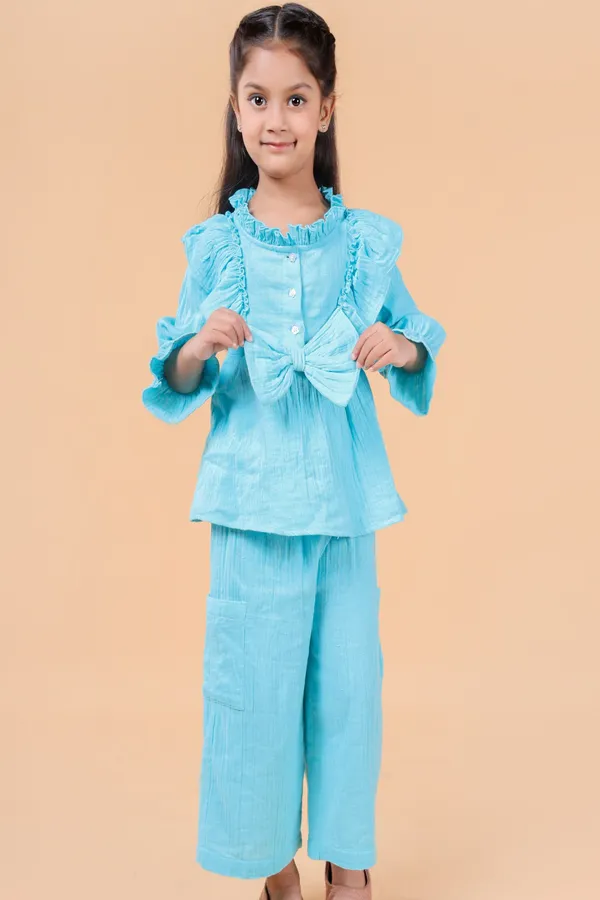 Multicolor_Cotton_Solid_Top_Palazzo_Set_For_Girls