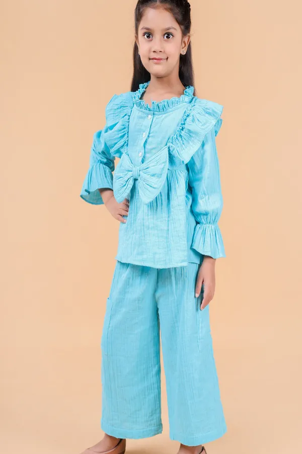 Multicolor_Cotton_Solid_Top_Palazzo_Set_For_Girls