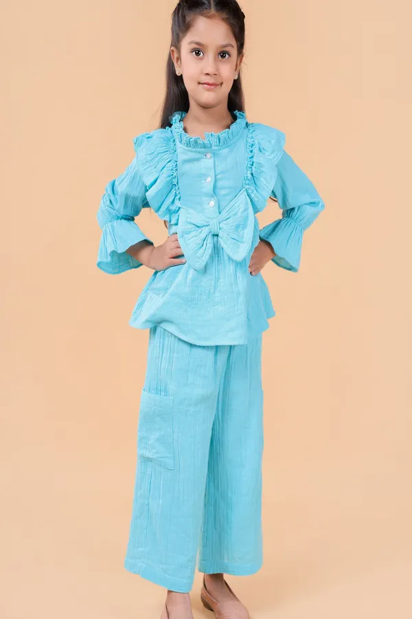 Multicolor_Cotton_Solid_Top_Palazzo_Set_For_Girls
