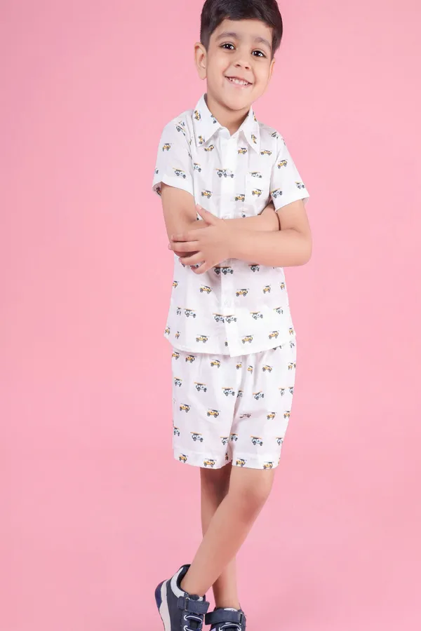 White_Cotton_Summer_Cool_Vacation_Coord_Set_For_Boys