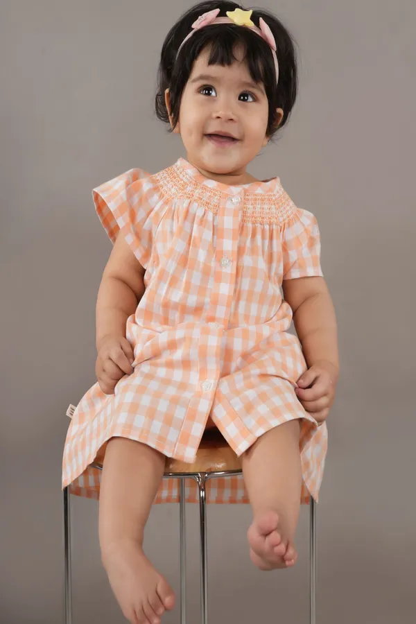Multicolor_Cotton_Fancy_Neck_Smocked_Yarn_Dyed_Dress_For_Infant