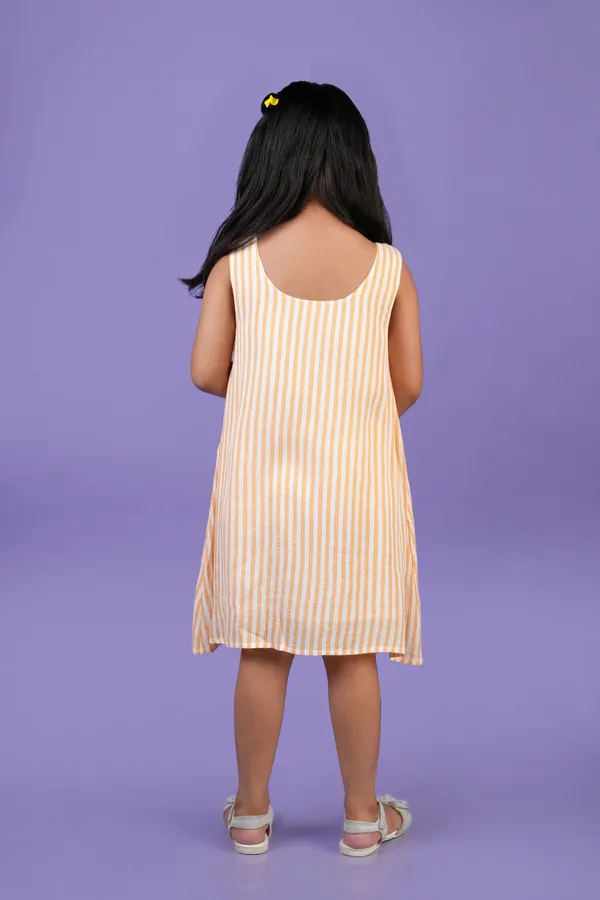 Yellow_Cotton_Yarn_Dyed_Lurex_Dress_For_Girl
