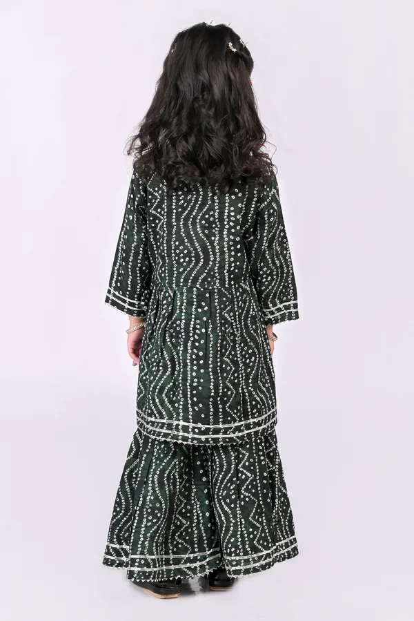 Green_Cotton_Bandhej_Sharara_Set_For_Girls