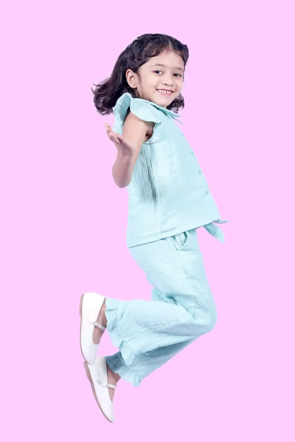 Sea_Green_Cotton_Sea_Solid_Coord_Set_For_Girls