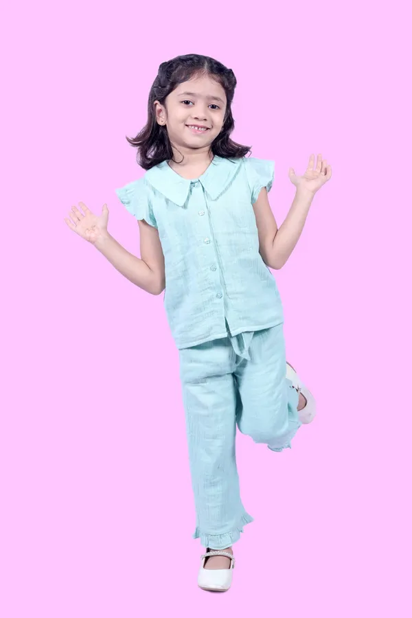 Sea_Green_Cotton_Sea_Solid_Coord_Set_For_Girls