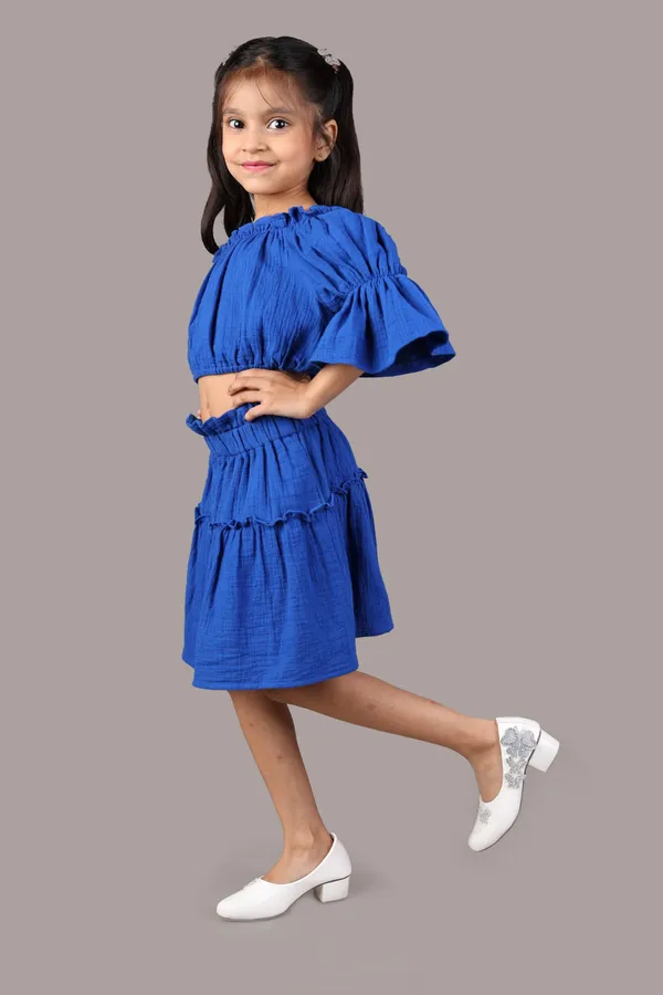 Sea_Green_Cotton_Royal_Double_Cloth_Top/Skirt_Set_For_Girls