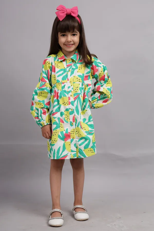 Nature Nook Kids Multicolor Cotton Shirt Dress For For Girls Price
