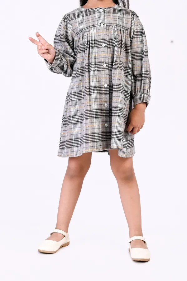 Grey_Cotton_Base_Winter_Dress_With_Checks_For_Girls