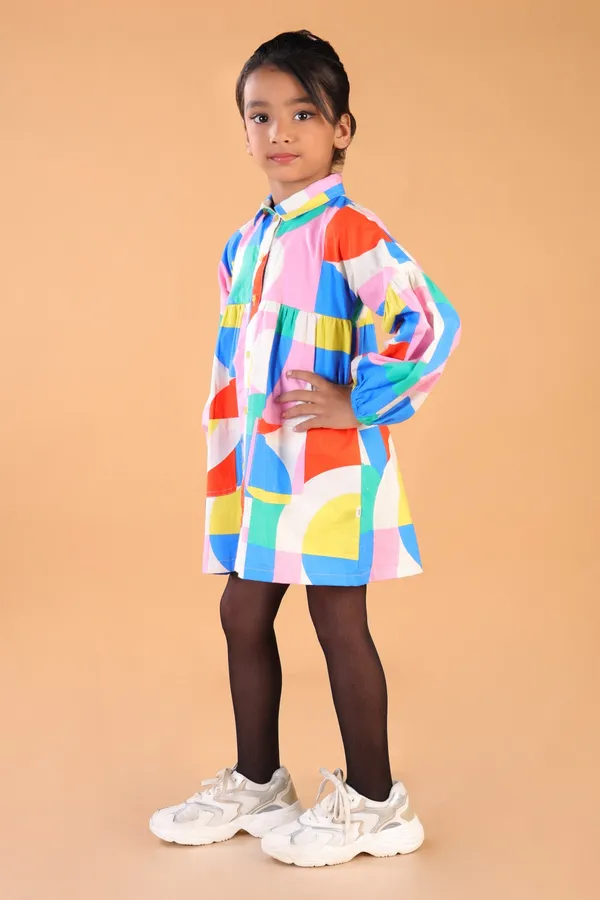 Multicolor_Cotton_Abstract_Print_Full_Sleeves_Dress_For_Girls