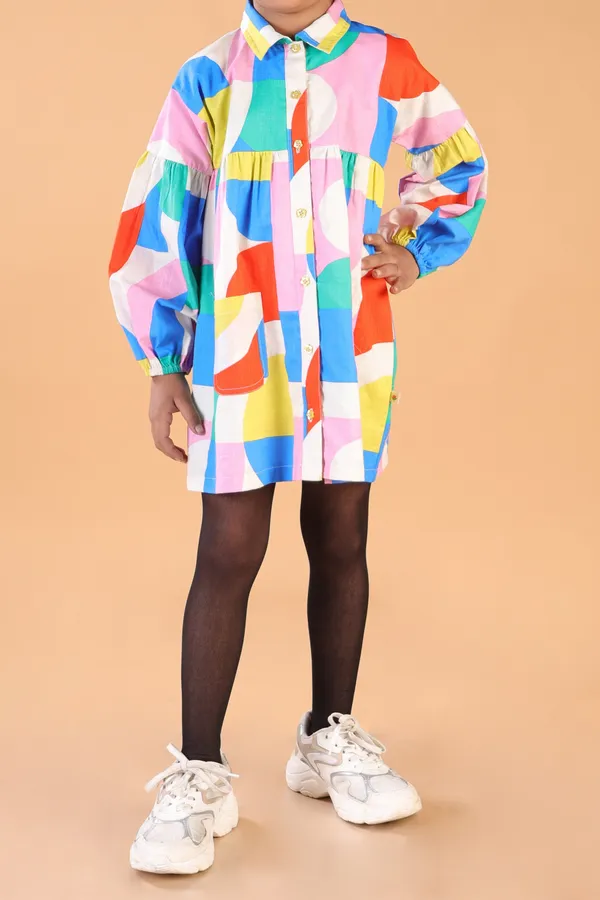 Multicolor_Cotton_Abstract_Print_Full_Sleeves_Dress_For_Girls