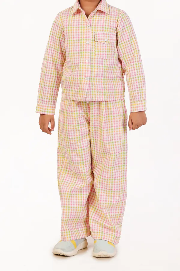 Multicolor_Cotton_Checked_Night_Suit_For_Girls