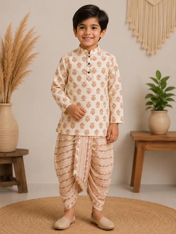 Ivory_Blossom_Kurta_Dhoti_Set_For_Boys