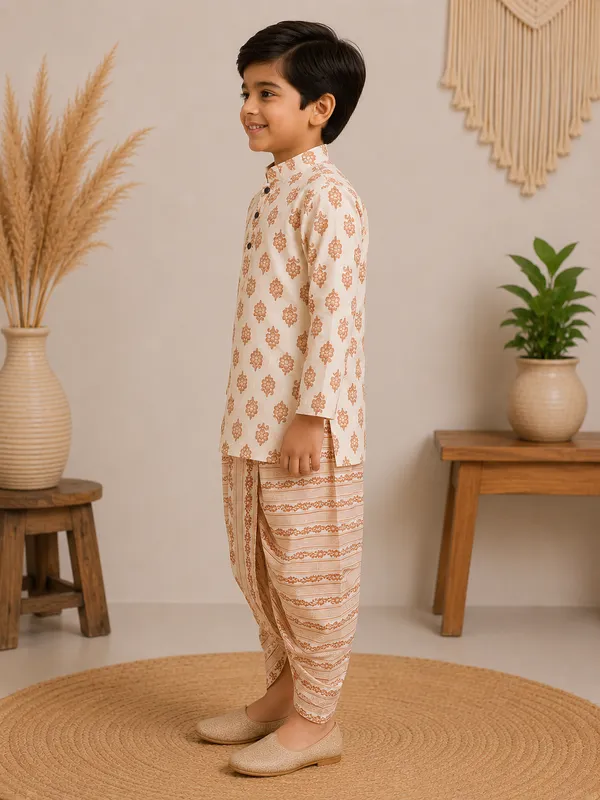 Ivory_Blossom_Kurta_Dhoti_Set_For_Boys