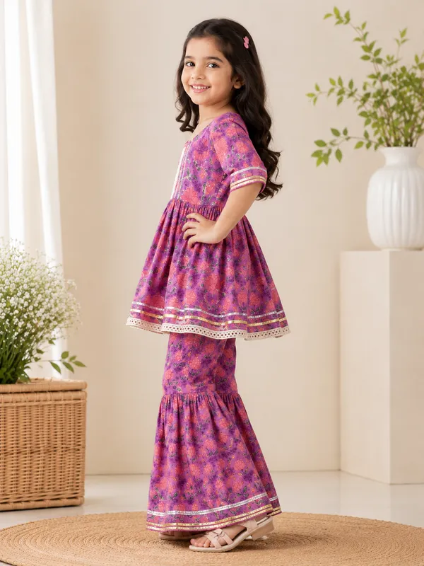Lavender_Bloom_Floral_Peplum_Kurti_&_Sharara_Set