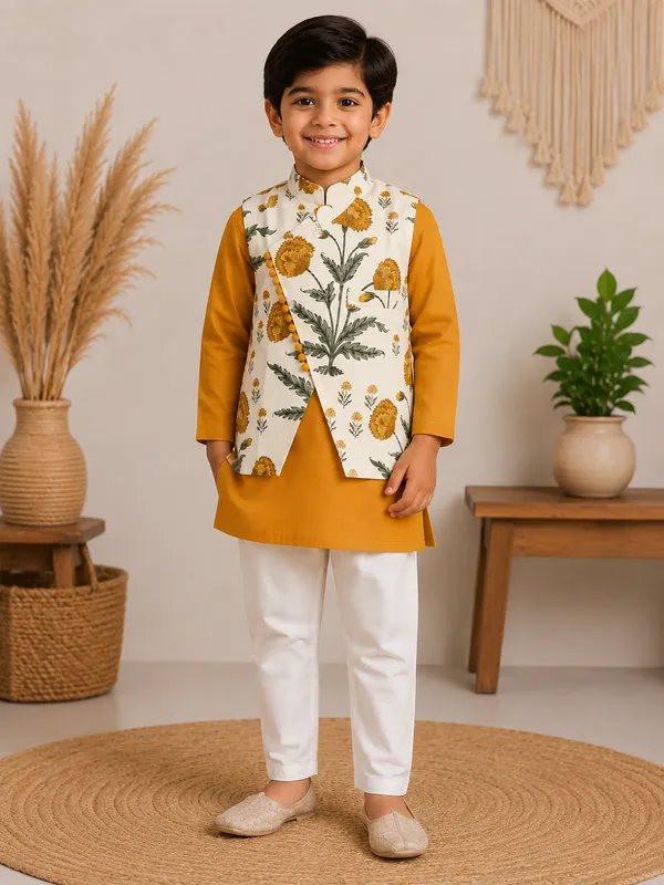 Mustard_Bloom_Kurta_Pajama_Set_With_Floral_Nehru_Jacket