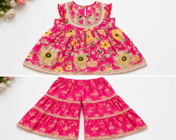 Pink_Blossom_Lace_Kurti_&_Sharara_Set_For_Girls