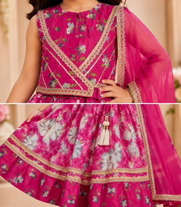Pink_Floral_Lehenga_Choli_Set_With_Dupatta_For_Girls_|_Festive_&_Party_Wear_Ethnic_Outfit