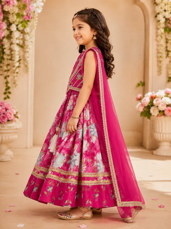 Pink_Floral_Lehenga_Choli_Set_With_Dupatta_For_Girls_|_Festive_&_Party_Wear_Ethnic_Outfit