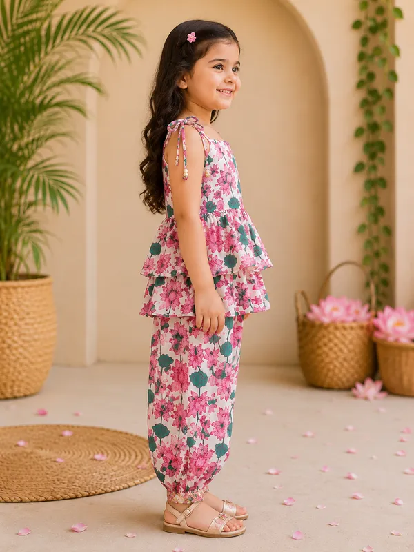 Pink_Lotus_Bloom_Peplum_Top_&_Dhoti_Pant_Co-Ord_Set_For_Girls
