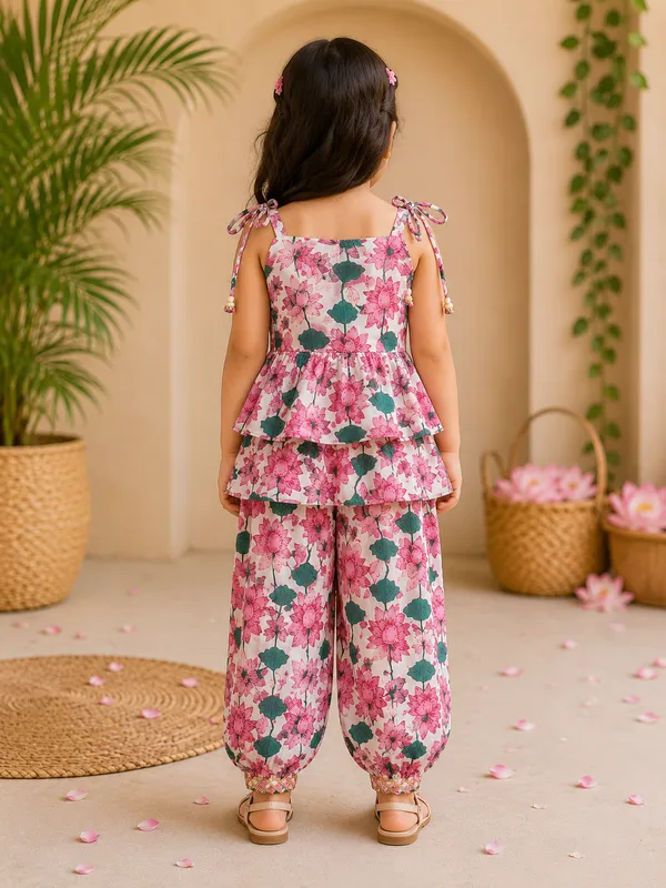 Pink_Lotus_Bloom_Peplum_Top_&_Dhoti_Pant_Co-Ord_Set_For_Girls