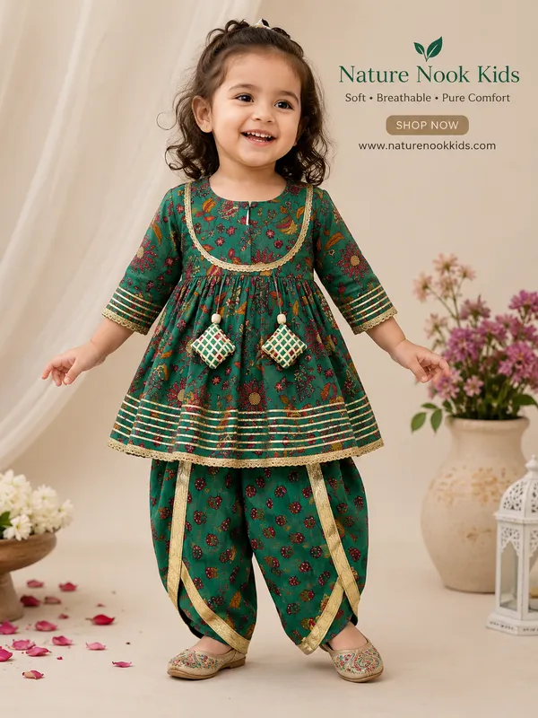 Emerald_Bloom_Cotton_Peplum_Dhoti_Set