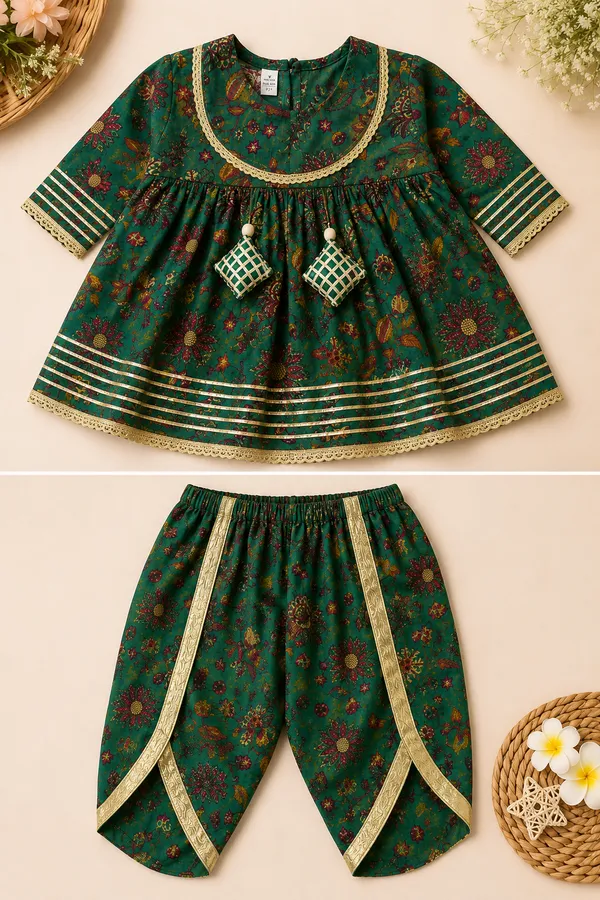 Emerald_Bloom_Cotton_Peplum_Dhoti_Set